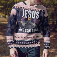 Jesus Has Your Back Jiu Jitsu Christmas Ugly Christmas Sweater Funny Xmas Holiday Patterns - Wonder Print Shop