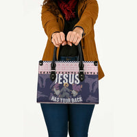 Jesus Has Your Back Jiu Jitsu Christmas Leather Bag Funny Xmas Holiday Patterns - Wonder Print Shop