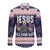 Jesus Has Your Back Jiu Jitsu Christmas Long Sleeve Button Shirt Funny Xmas Holiday Patterns - Wonder Print Shop