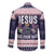 Jesus Has Your Back Jiu Jitsu Christmas Long Sleeve Button Shirt Funny Xmas Holiday Patterns - Wonder Print Shop