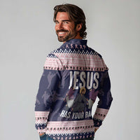Jesus Has Your Back Jiu Jitsu Christmas Long Sleeve Polo Shirt Funny Xmas Holiday Patterns - Wonder Print Shop