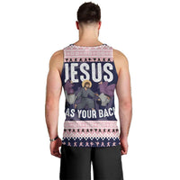 Jesus Has Your Back Jiu Jitsu Christmas Men Tank Top Funny Xmas Holiday Patterns - Wonder Print Shop