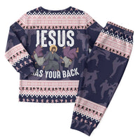 Jesus Has Your Back Jiu Jitsu Christmas Pajama Set Funny Xmas Holiday Patterns - Wonder Print Shop