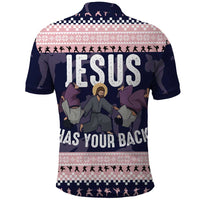 Jesus Has Your Back Jiu Jitsu Christmas Polo Shirt Funny Xmas Holiday Patterns - Wonder Print Shop