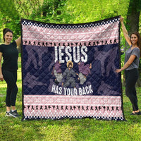 Jesus Has Your Back Jiu Jitsu Christmas Quilt Funny Xmas Holiday Patterns - Wonder Print Shop