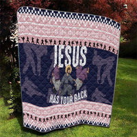 Jesus Has Your Back Jiu Jitsu Christmas Quilt Funny Xmas Holiday Patterns - Wonder Print Shop