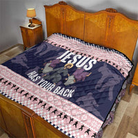 Jesus Has Your Back Jiu Jitsu Christmas Quilt Funny Xmas Holiday Patterns - Wonder Print Shop