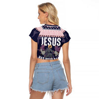 Jesus Has Your Back Jiu Jitsu Christmas Raglan Cropped T Shirt Funny Xmas Holiday Patterns - Wonder Print Shop