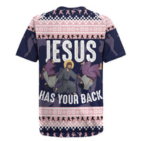 Jesus Has Your Back Jiu Jitsu Christmas Rugby Jersey Funny Xmas Holiday Patterns - Wonder Print Shop