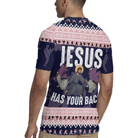 Jesus Has Your Back Jiu Jitsu Christmas Rugby Jersey Funny Xmas Holiday Patterns - Wonder Print Shop