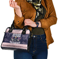 Jesus Has Your Back Jiu Jitsu Christmas Shoulder Handbag Funny Xmas Holiday Patterns - Wonder Print Shop