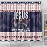 Jesus Has Your Back Jiu Jitsu Christmas Shower Curtain Funny Xmas Holiday Patterns - Wonder Print Shop
