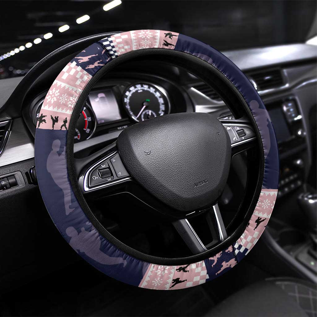 Jesus Has Your Back Jiu Jitsu Christmas Steering Wheel Cover Funny Xmas Holiday Patterns - Wonder Print Shop