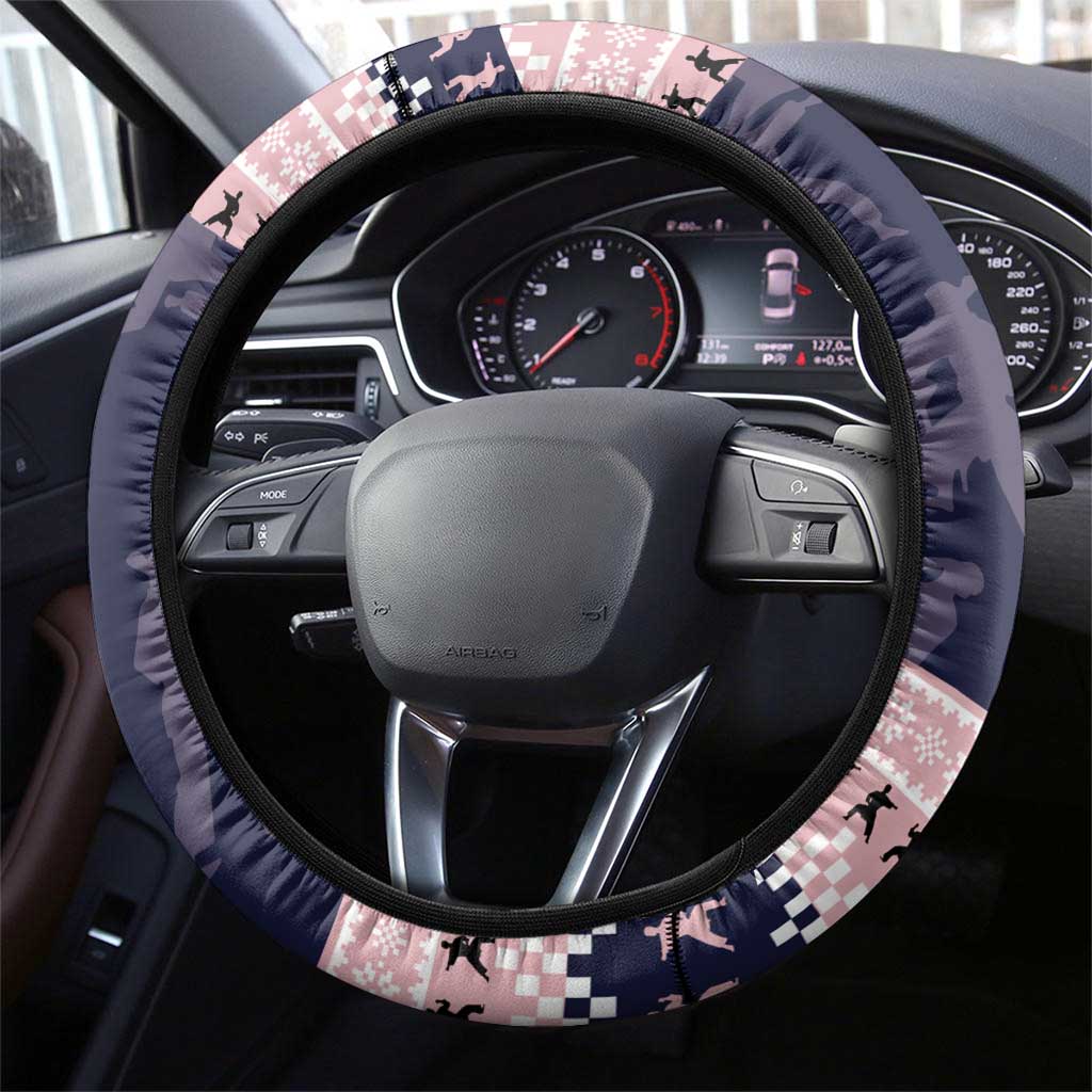 Jesus Has Your Back Jiu Jitsu Christmas Steering Wheel Cover Funny Xmas Holiday Patterns - Wonder Print Shop