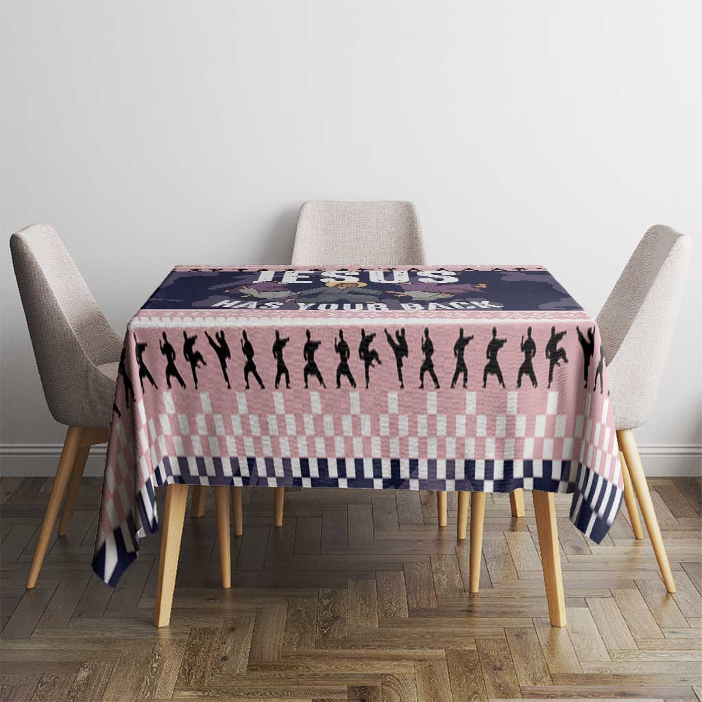 Jesus Has Your Back Jiu Jitsu Christmas Tablecloth Funny Xmas Holiday Patterns - Wonder Print Shop