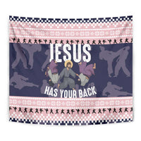 Jesus Has Your Back Jiu Jitsu Christmas Tapestry Funny Xmas Holiday Patterns - Wonder Print Shop