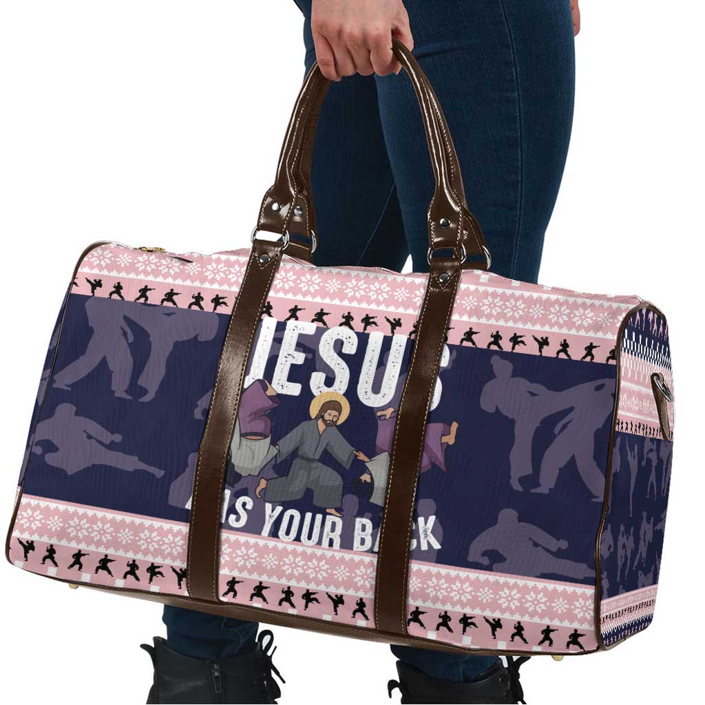 Jesus Has Your Back Jiu Jitsu Christmas Travel Bag Funny Xmas Holiday Patterns - Wonder Print Shop