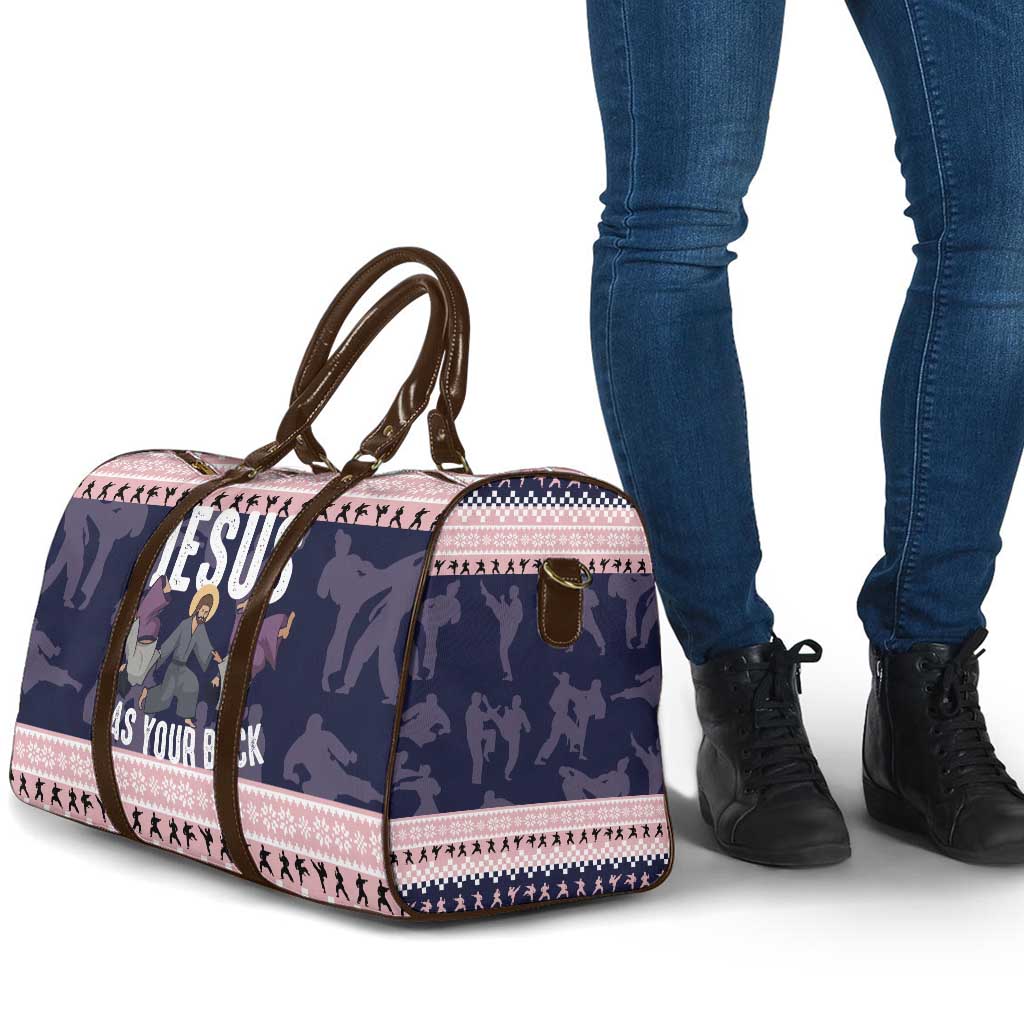 Jesus Has Your Back Jiu Jitsu Christmas Travel Bag Funny Xmas Holiday Patterns - Wonder Print Shop