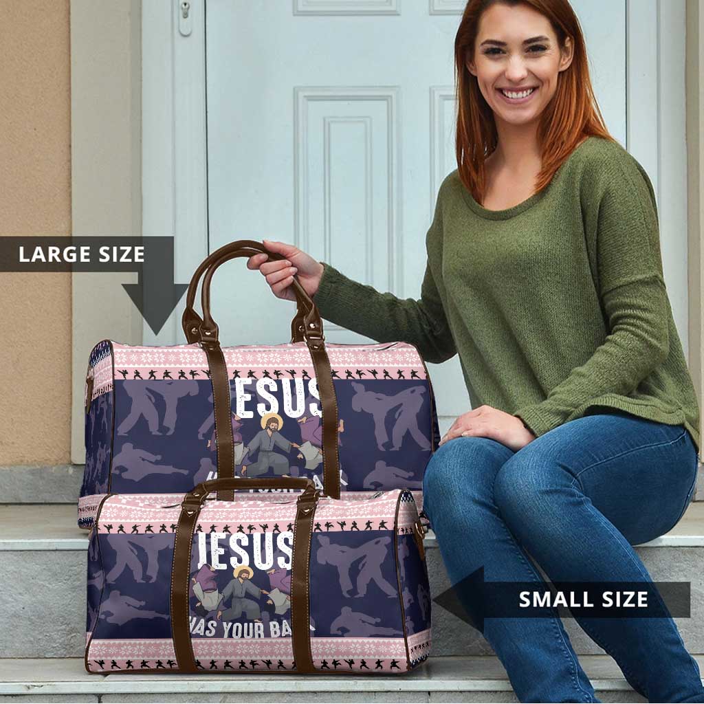 Jesus Has Your Back Jiu Jitsu Christmas Travel Bag Funny Xmas Holiday Patterns - Wonder Print Shop