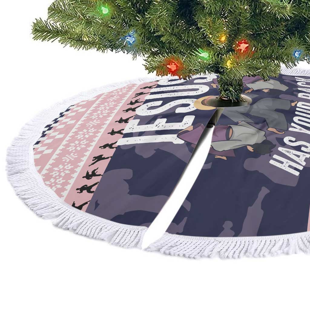 Jesus Has Your Back Jiu Jitsu Christmas Tree Skirt Funny Xmas Holiday Patterns - Wonder Print Shop