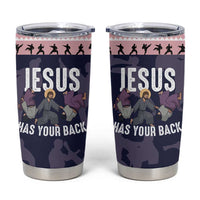 Jesus Has Your Back Jiu Jitsu Christmas Tumbler Cup Funny Xmas Holiday Patterns - Wonder Print Shop