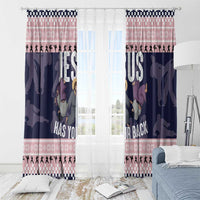 Jesus Has Your Back Jiu Jitsu Christmas Window Curtain Funny Xmas Holiday Patterns - Wonder Print Shop