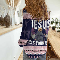 Jesus Has Your Back Jiu Jitsu Christmas Women Casual Shirt Funny Xmas Holiday Patterns - Wonder Print Shop
