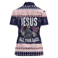 Jesus Has Your Back Jiu Jitsu Christmas Women Polo Shirt Funny Xmas Holiday Patterns - Wonder Print Shop