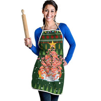 Flamingo Christmas Tree Christmas Apron Funny Xmas Holiday Patterns - Wonder Print Shop
