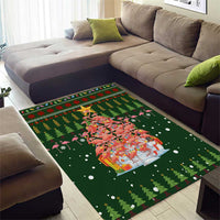 Flamingo Christmas Tree Christmas Area Rug Funny Xmas Holiday Patterns - Wonder Print Shop