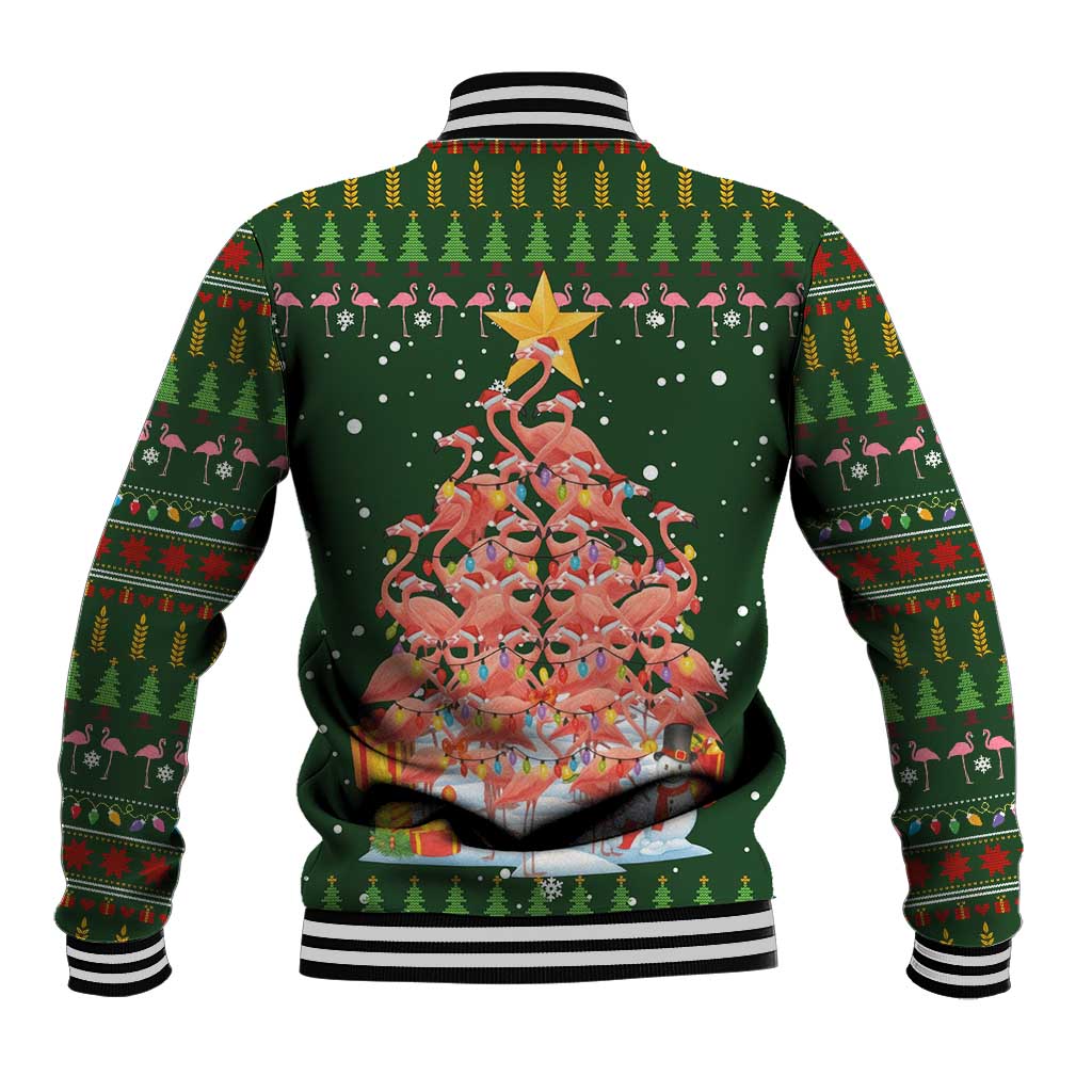 Flamingo Christmas Tree Christmas Baseball Jacket Funny Xmas Holiday Patterns - Wonder Print Shop