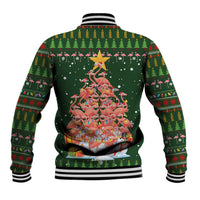 Flamingo Christmas Tree Christmas Baseball Jacket Funny Xmas Holiday Patterns - Wonder Print Shop