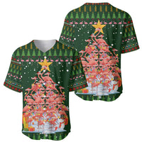 Flamingo Christmas Tree Christmas Baseball Jersey Funny Xmas Holiday Patterns - Wonder Print Shop
