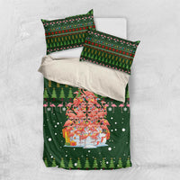 Flamingo Christmas Tree Christmas Bedding Set Funny Xmas Holiday Patterns - Wonder Print Shop