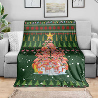 Flamingo Christmas Tree Christmas Blanket Funny Xmas Holiday Patterns - Wonder Print Shop