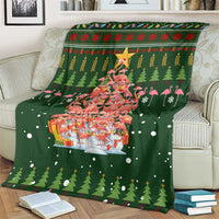 Flamingo Christmas Tree Christmas Blanket Funny Xmas Holiday Patterns - Wonder Print Shop