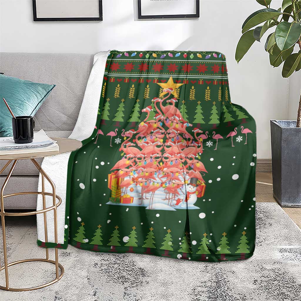 Flamingo Christmas Tree Christmas Blanket Funny Xmas Holiday Patterns - Wonder Print Shop