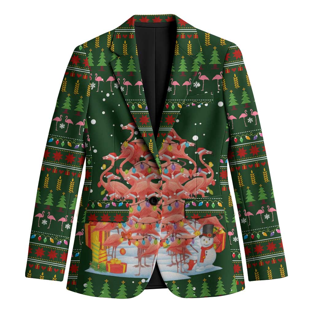 Flamingo Christmas Tree Christmas Blazer Funny Xmas Holiday Patterns - Wonder Print Shop