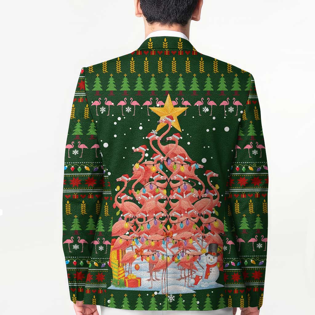 Flamingo Christmas Tree Christmas Blazer Funny Xmas Holiday Patterns - Wonder Print Shop