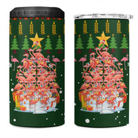 Flamingo Christmas Tree Christmas 4 in 1 Can Cooler Tumbler Funny Xmas Holiday Patterns - Wonder Print Shop