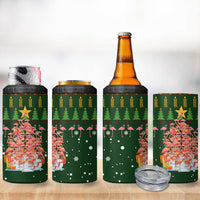 Flamingo Christmas Tree Christmas 4 in 1 Can Cooler Tumbler Funny Xmas Holiday Patterns - Wonder Print Shop