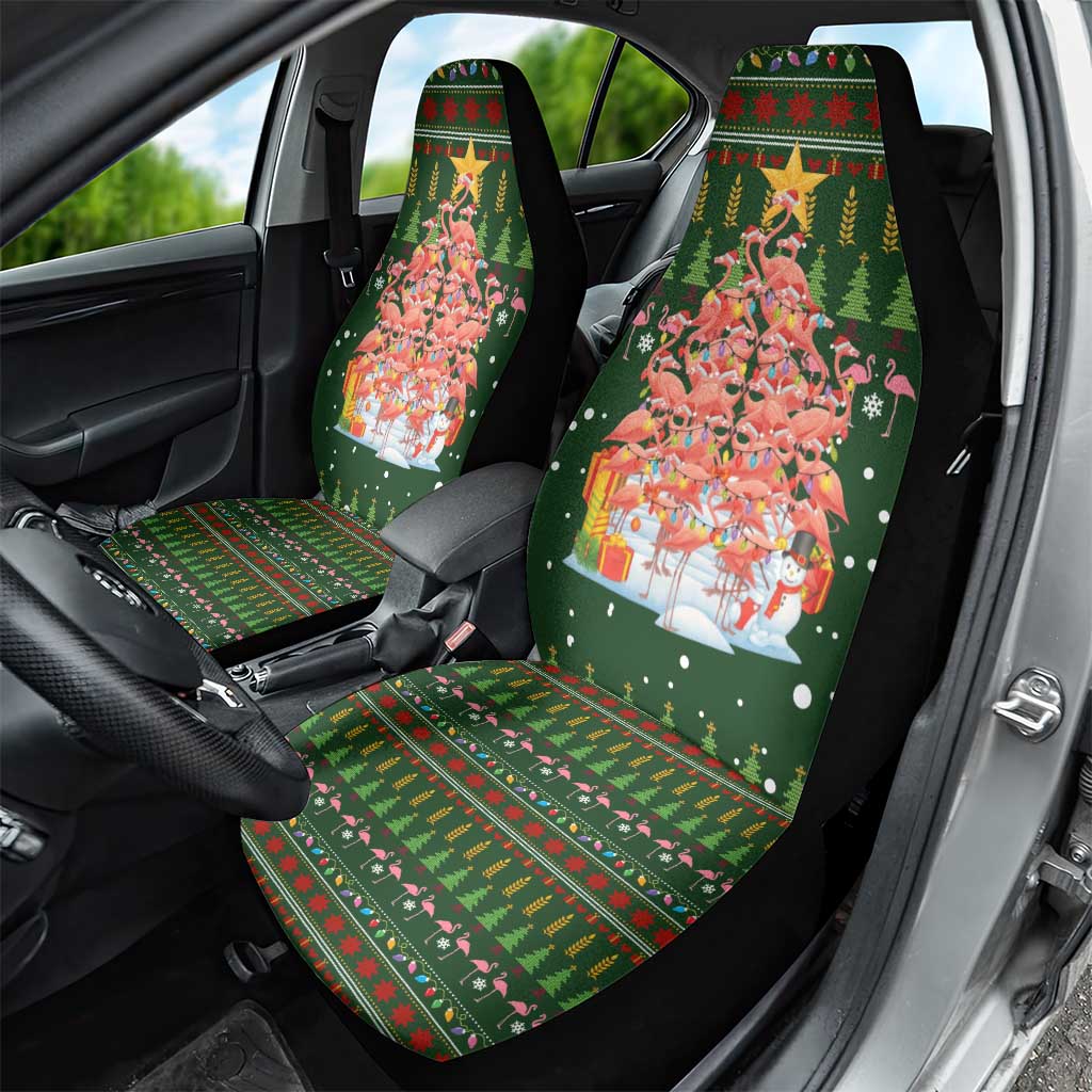 Flamingo Christmas Tree Christmas Car Seat Cover Funny Xmas Holiday Patterns - Wonder Print Shop