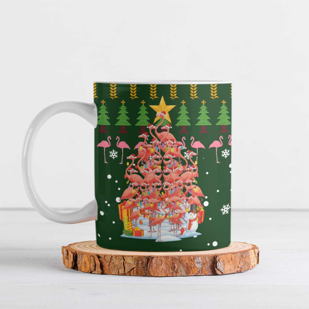 Flamingo Christmas Tree Christmas Ceramic Mug Funny Xmas Holiday Patterns - Wonder Print Shop