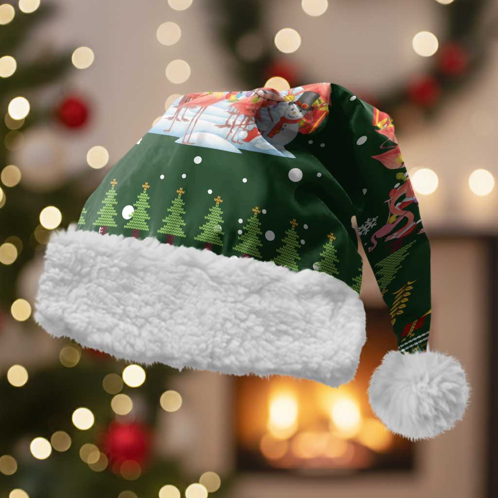 Flamingo Christmas Tree Christmas Santa Hat Funny Xmas Holiday Patterns - Wonder Print Shop