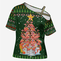 Flamingo Christmas Tree Christmas Cross Shoulder Shirt Funny Xmas Holiday Patterns - Wonder Print Shop