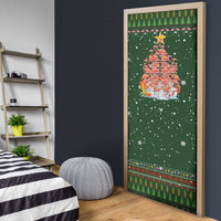 Flamingo Christmas Tree Christmas Door Cover Funny Xmas Holiday Patterns - Wonder Print Shop