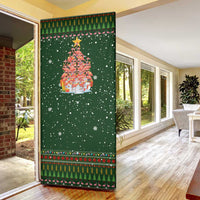 Flamingo Christmas Tree Christmas Door Cover Funny Xmas Holiday Patterns - Wonder Print Shop
