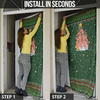 Flamingo Christmas Tree Christmas Door Cover Funny Xmas Holiday Patterns - Wonder Print Shop