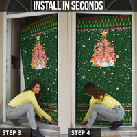 Flamingo Christmas Tree Christmas Door Cover Funny Xmas Holiday Patterns - Wonder Print Shop