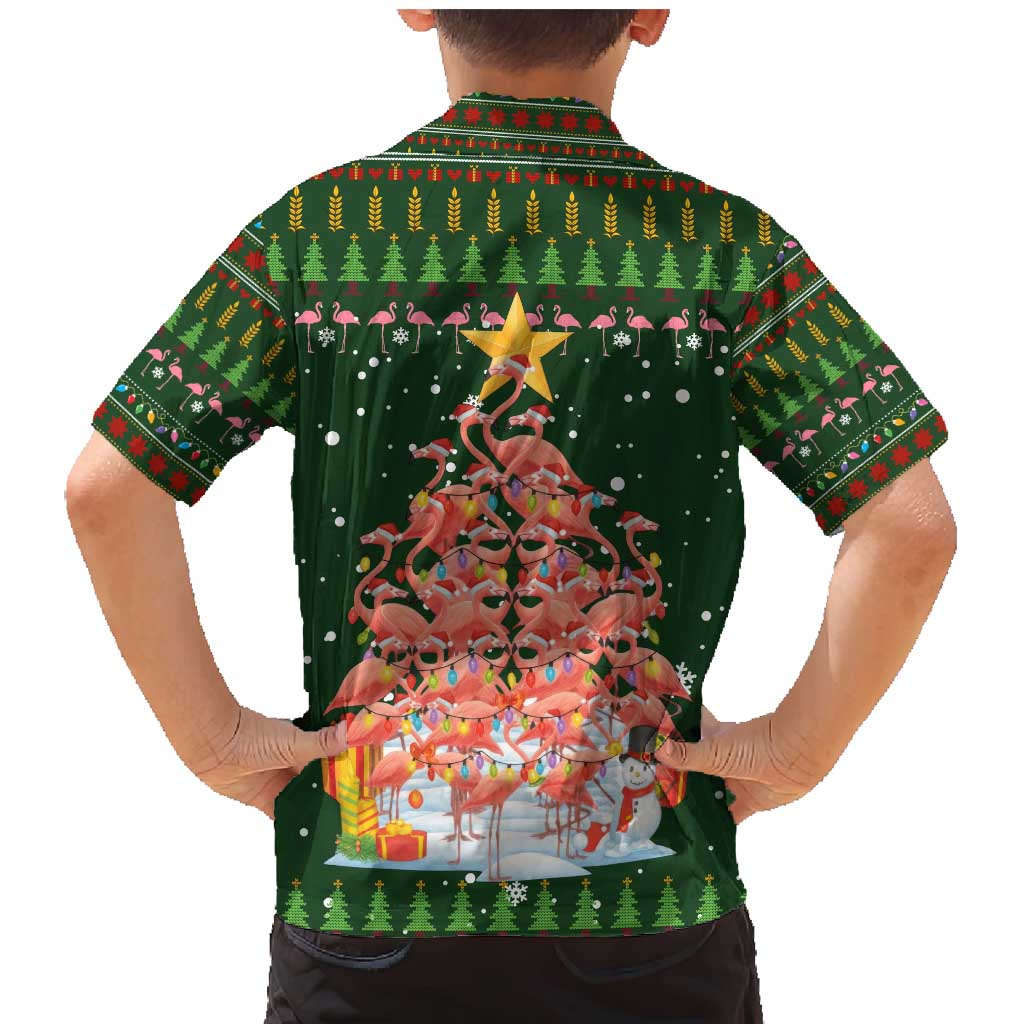 Flamingo Christmas Tree Christmas Family Matching Mermaid Dress and Hawaiian Shirt Funny Xmas Holiday Patterns - Wonder Print Shop